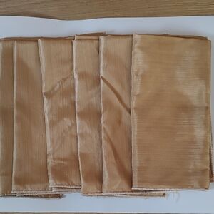 Elegant Gold Satin Fabric Napkins Set of 5 17 x 17 Inches EUC